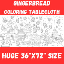 Load image into Gallery viewer, Gingerbread Christmas Coloring Tablecloth