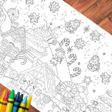 Load image into Gallery viewer, Gingerbread Christmas Coloring Tablecloth