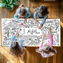 Load image into Gallery viewer, Positive Affirmations Coloring Tablecloth