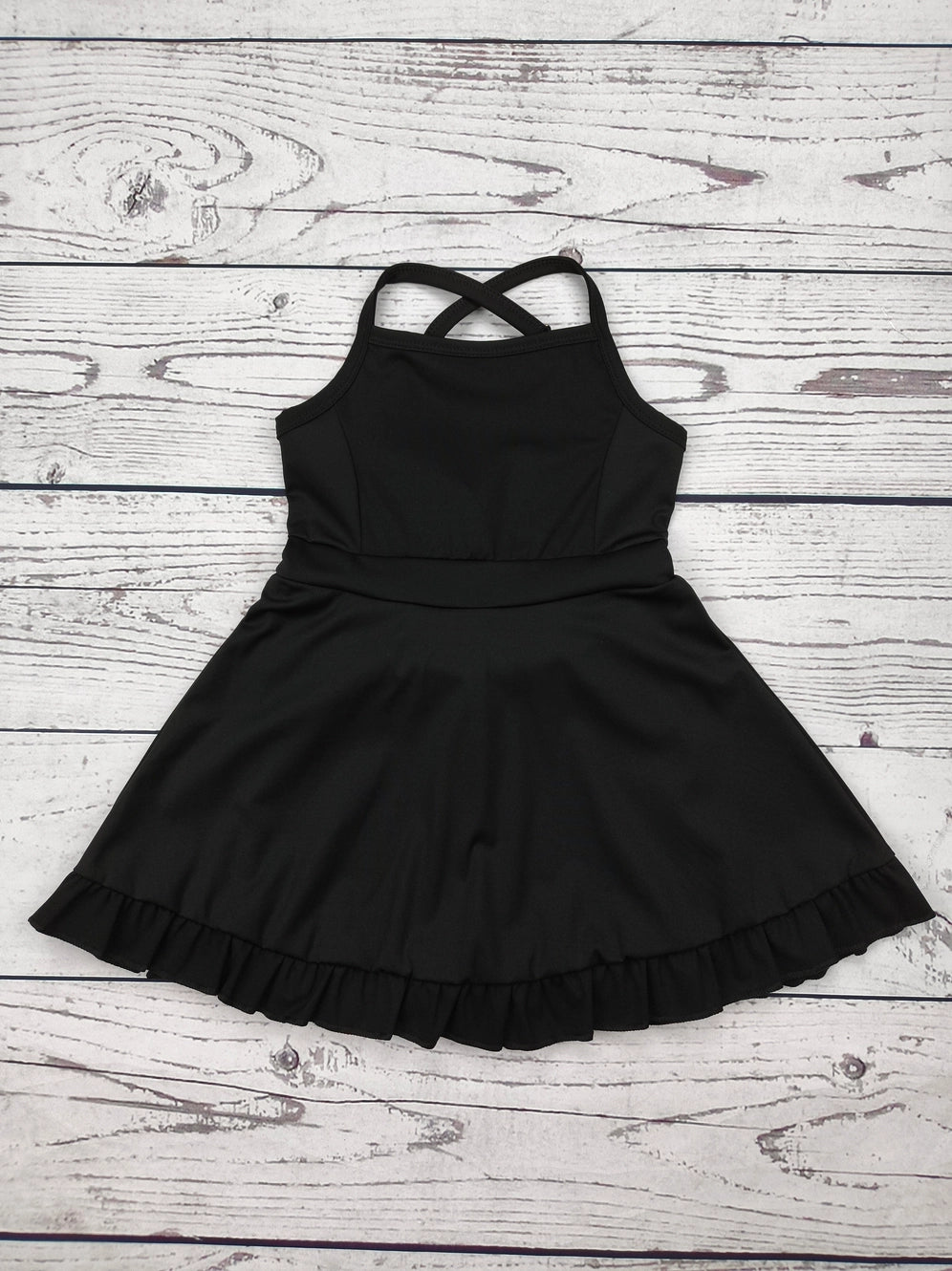 Black Athletic Dress with Ruffles