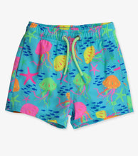 Load image into Gallery viewer, Neon jelly time performance hybrid swim trunks
