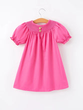Load image into Gallery viewer, Girls Bow Hot Pink Dress
