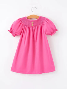 Girls Bow Hot Pink Dress
