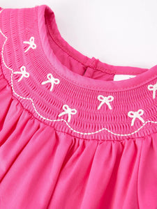 Girls Bow Hot Pink Dress