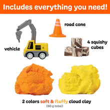 Load image into Gallery viewer, Sensory Mini Play Kit Jar with Cloud Clay: Construction Theme
