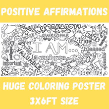 Load image into Gallery viewer, Positive Affirmations Coloring Tablecloth
