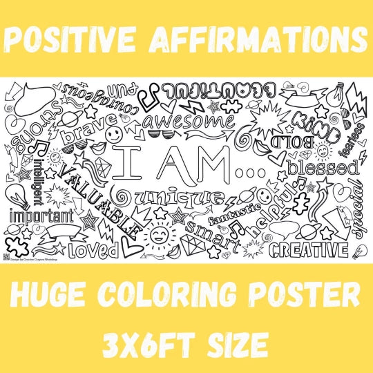 Positive Affirmations Coloring Tablecloth