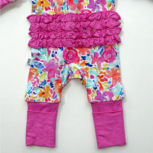 Girls Floral Bamboo Ruffle