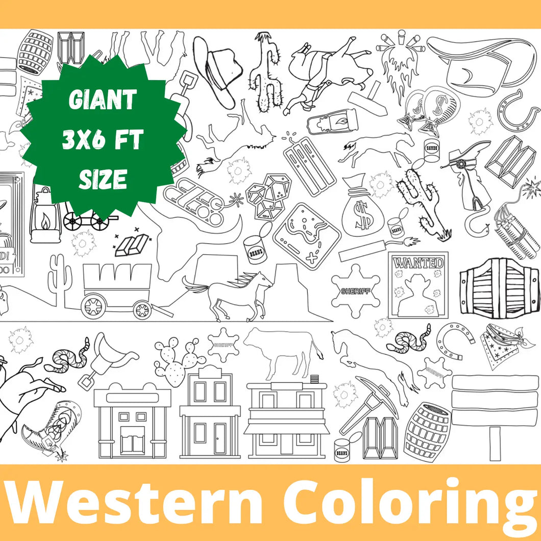 Western Coloring Table Cover Activity